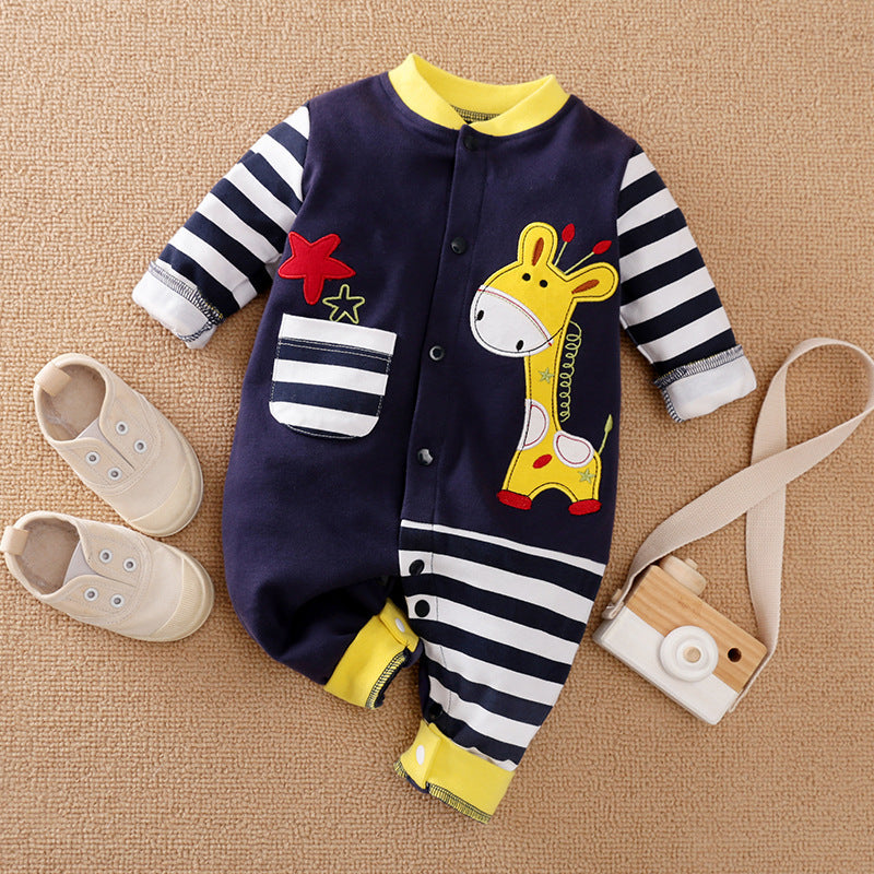 Newborn Long-sleeved Romper Spring And Autumn Summer Cotton Baby Clothes