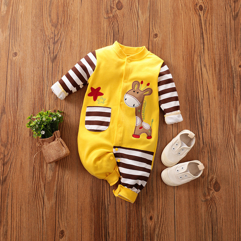 Newborn Long-sleeved Romper Spring And Autumn Summer Cotton Baby Clothes