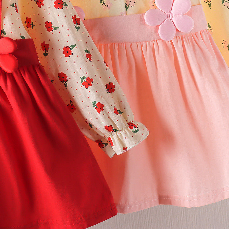 One And A Half Year Old Baby Toddler Autumn Skirt Baby Girl Clothes Cute Floral Skirt