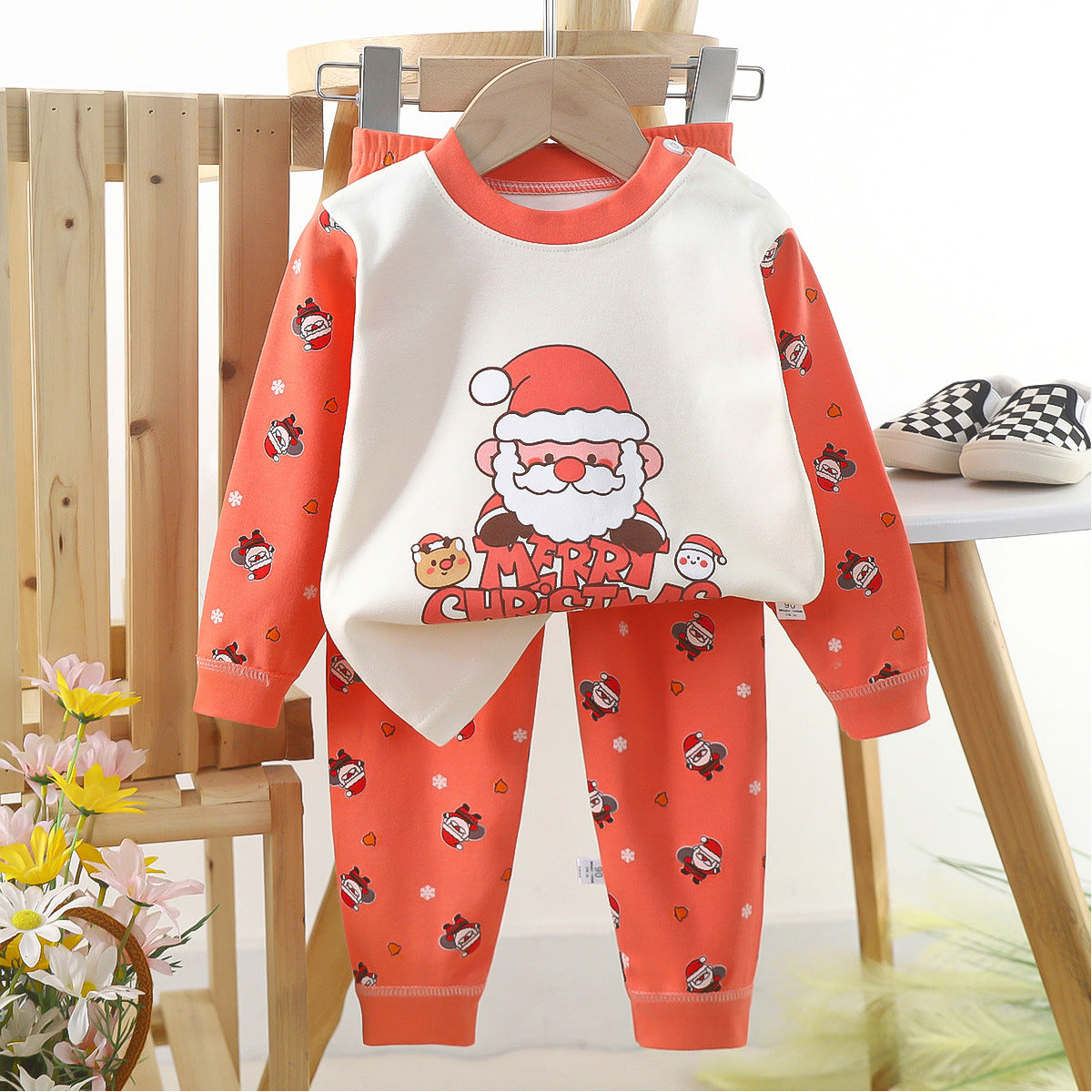 Children's Suit Pure Cotton Long Johns Top & Bottom Baby Clothes Warm