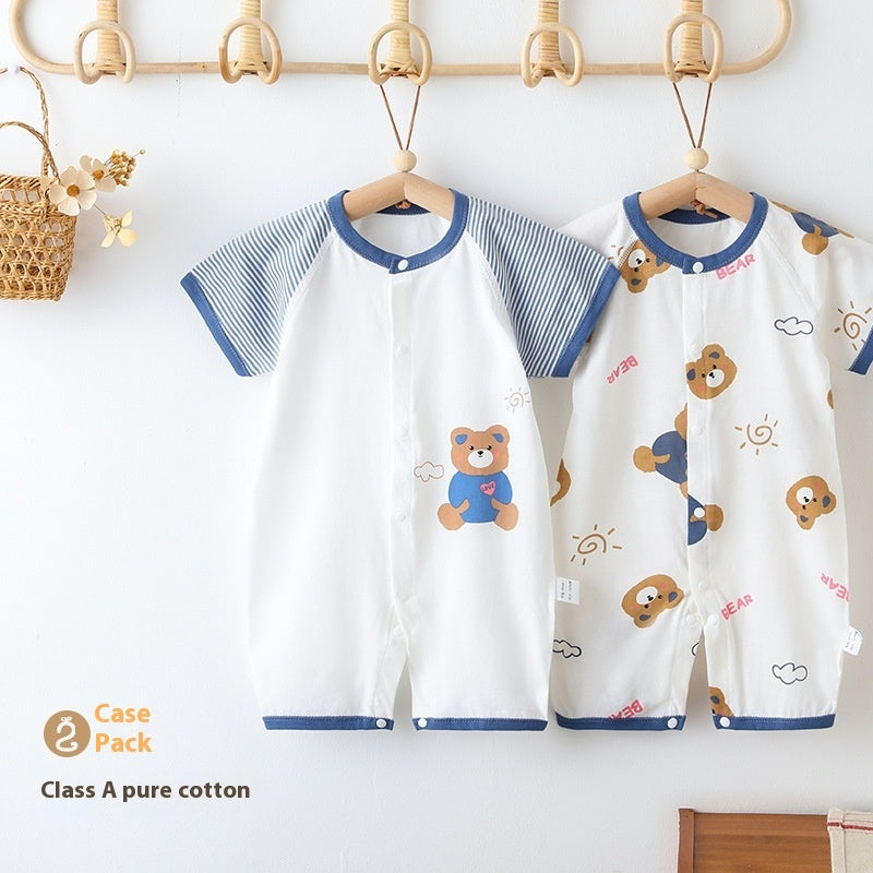 Newborn Summer Cotton Clothes Thin Baby Jumpsuit