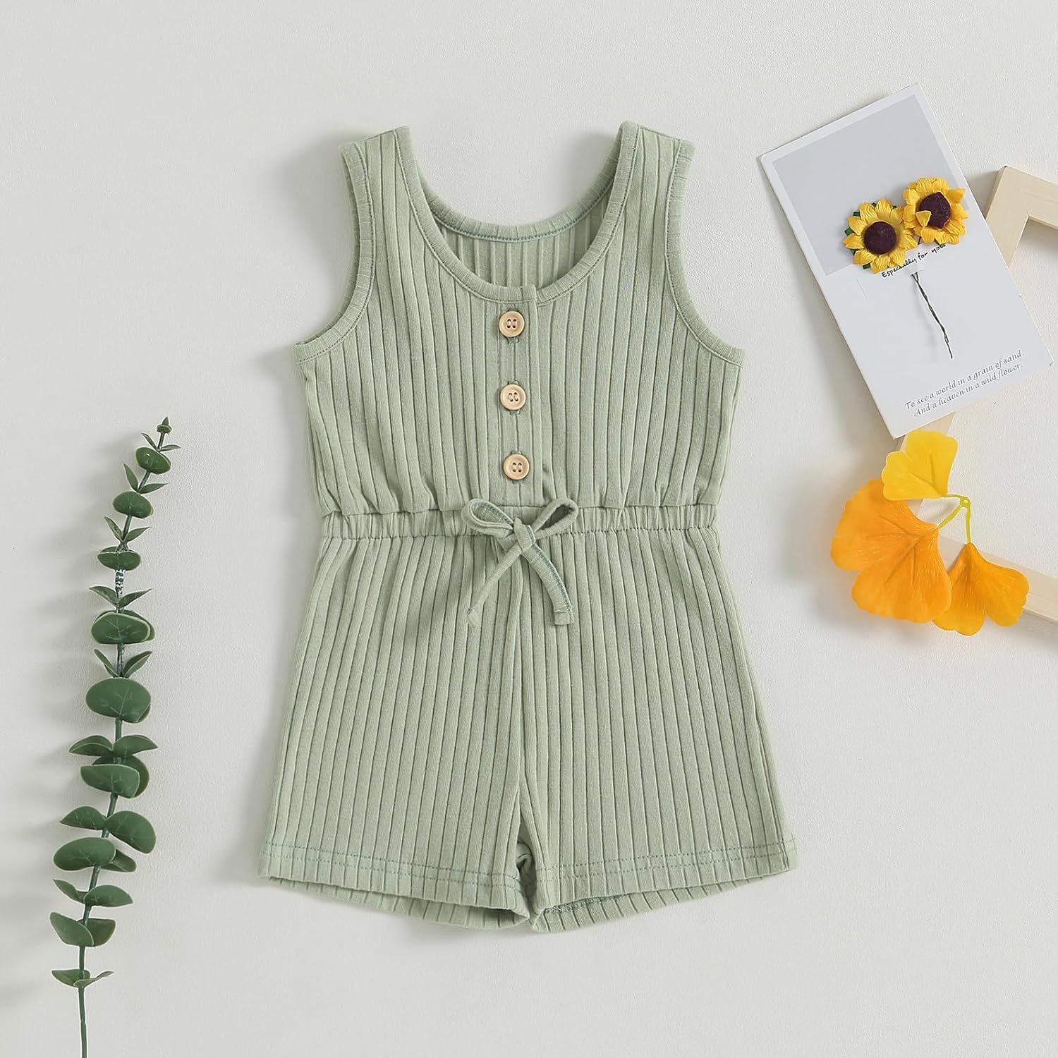 Infant Baby Boy Girl Ribbed Sunken Stripe Jumpsuit Bodysuit