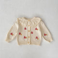 Autumn Clothing Infants Baby Embroidered Lotus Leaf Collar Knitting Suit