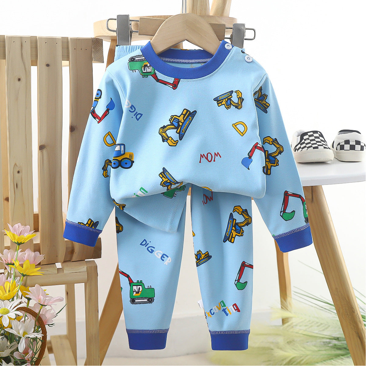 Children's Suit Pure Cotton Long Johns Top & Bottom Baby Clothes Warm
