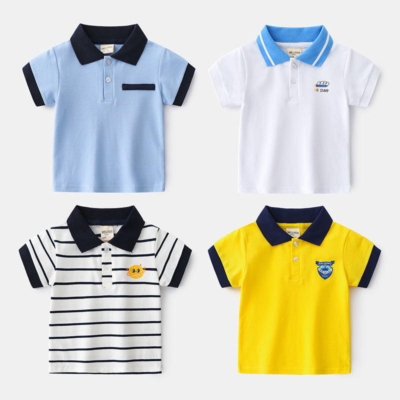 Cotton Summer Cartoon Boys Short shirt Top Baby