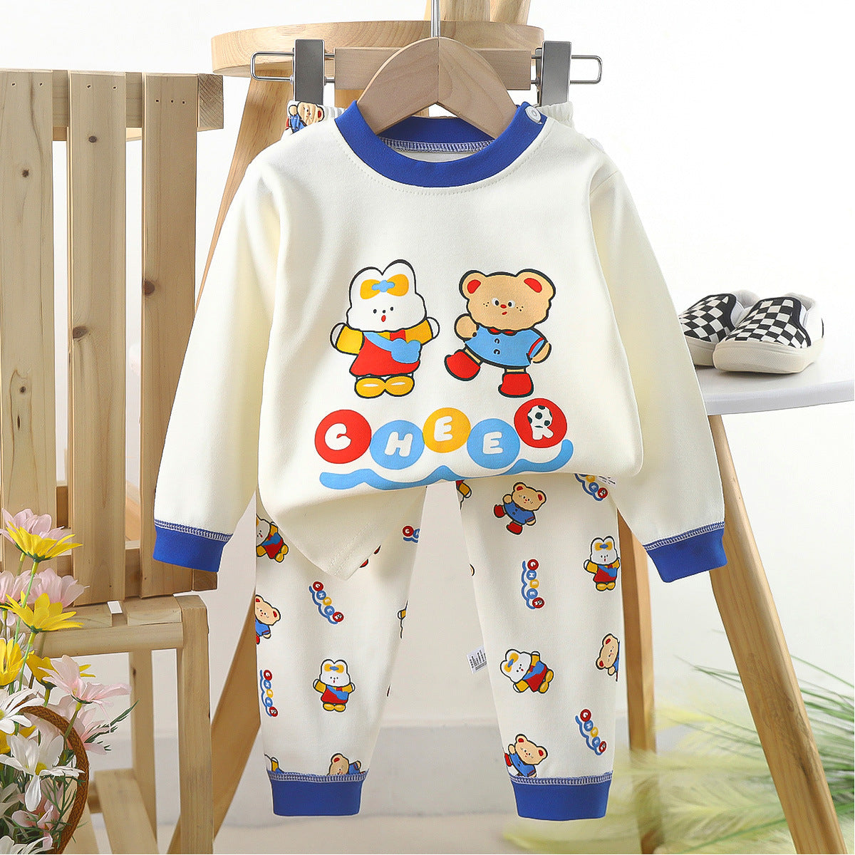 Children's Suit Pure Cotton Long Johns Top & Bottom Baby Clothes Warm